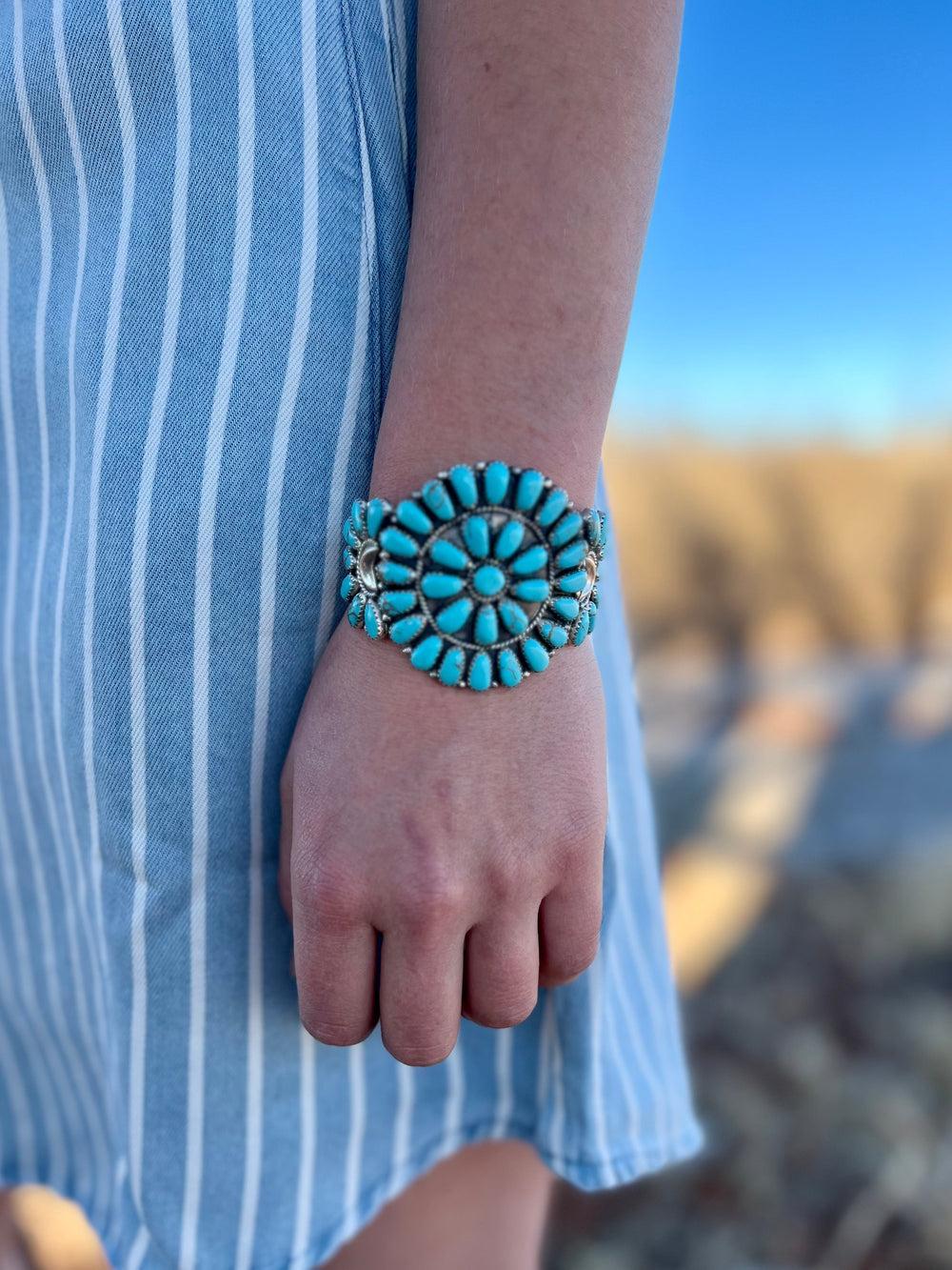 Tala Navajo Turquoise Sterling Silver Cuff Bracelet Product Image