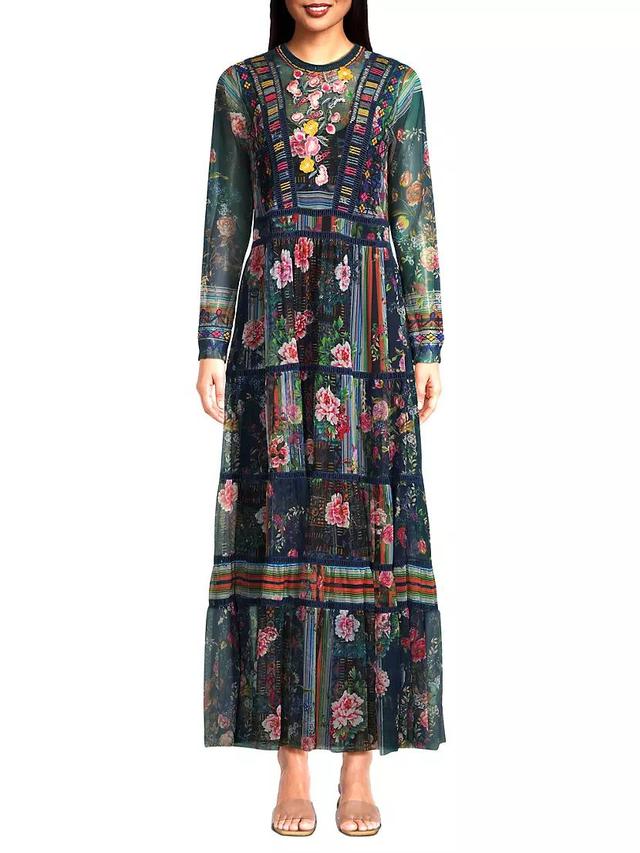 Dayana Embroidered Floral Mesh Dress Product Image