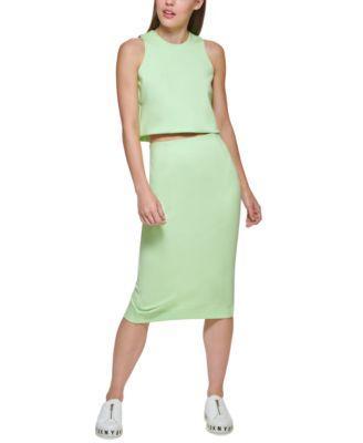 Dkny Womens Cropped Knit Top Pull On Pencil Skirt Product Image