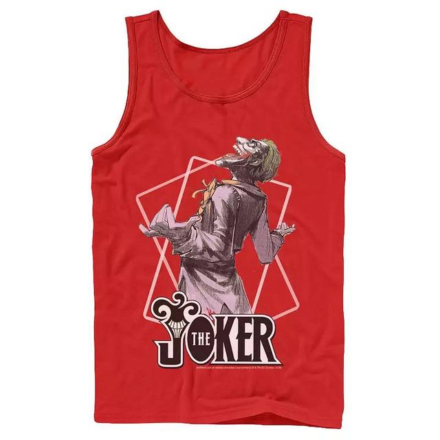 Mens DC Comics The Joker Card Outline Tank Top Blue Product Image