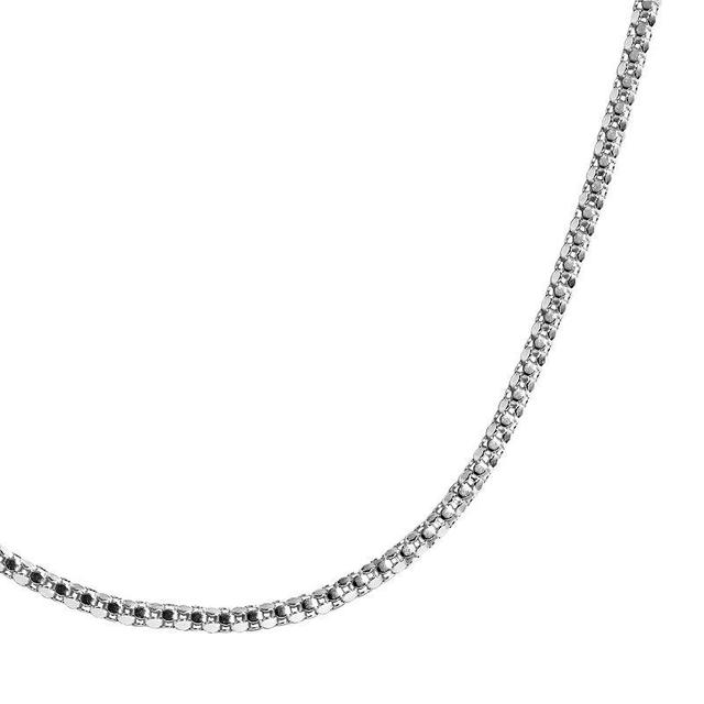 Sterling Silver Diamond-Cut Popcorn Chain Necklace, Womens Grey Product Image