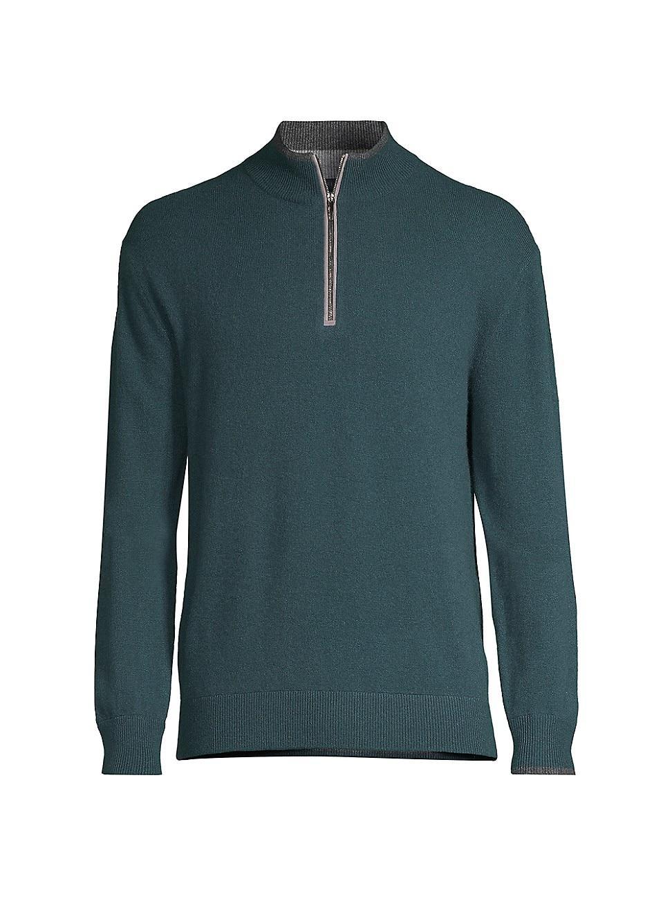 Mens Wool & CashmereQuarter-Zip Sweater Product Image