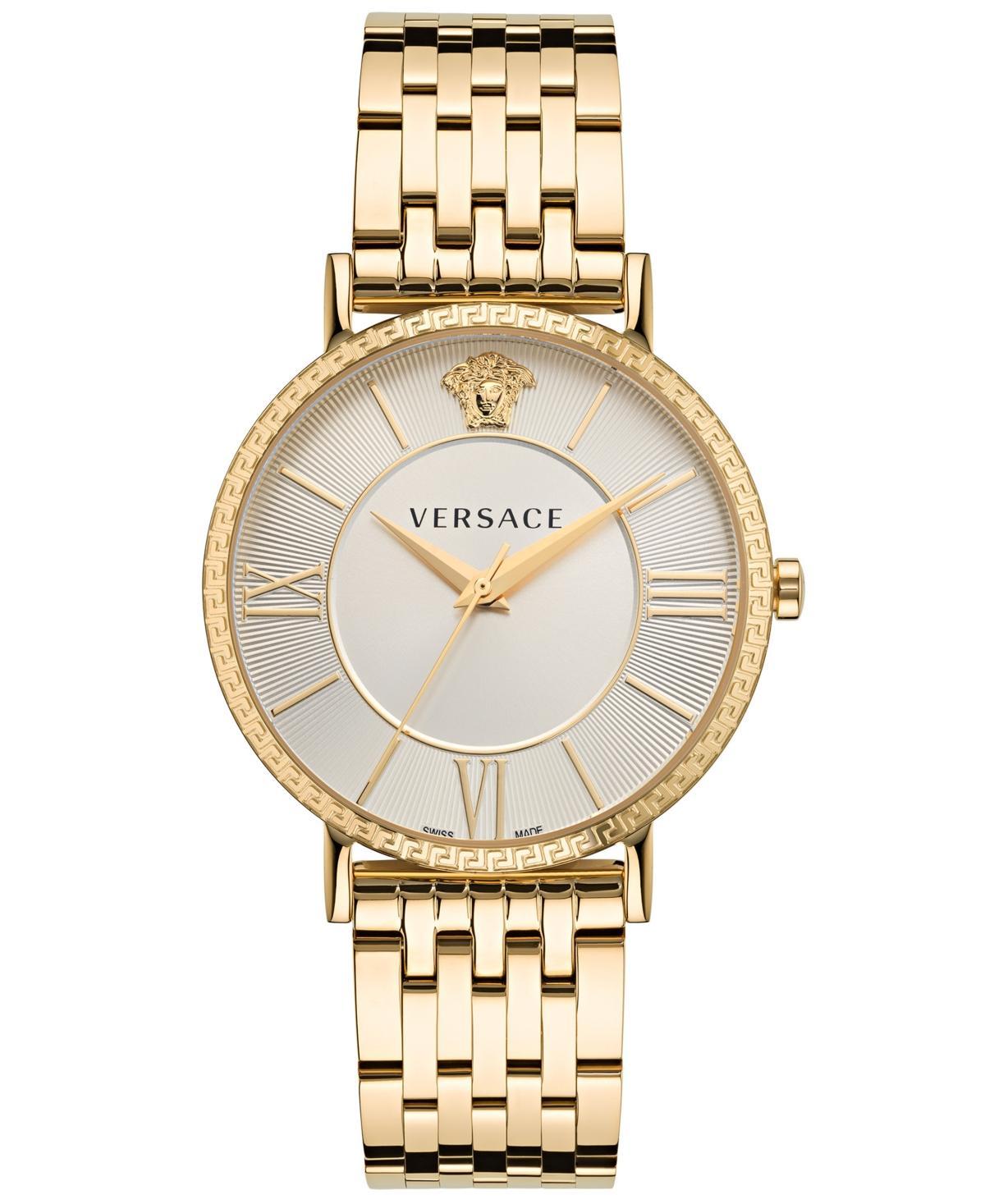 Versace Mens Swiss Gold Ion Plated Stainless Steel Bracelet Watch 42mm - Gold Product Image