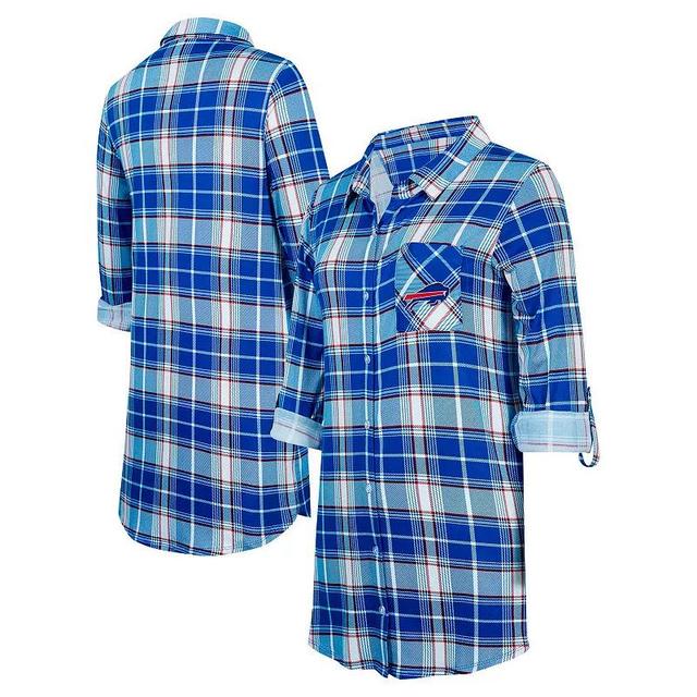 Womens Concepts Sport Royal Buffalo Bills Ashford Plaid Knit Nightshirt Product Image