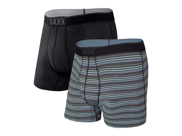 SAXX UNDERWEAR Ultra Boxer Brief Fly 2-Pack (Sunrise Stripe/Black II) Men's Underwear Product Image