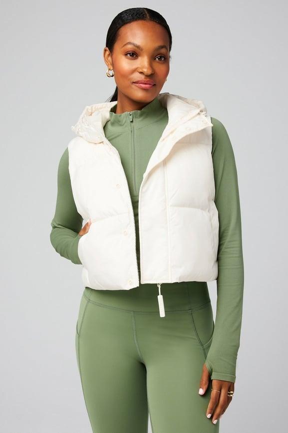 Essential Cropped Hooded Puffer Vest Product Image