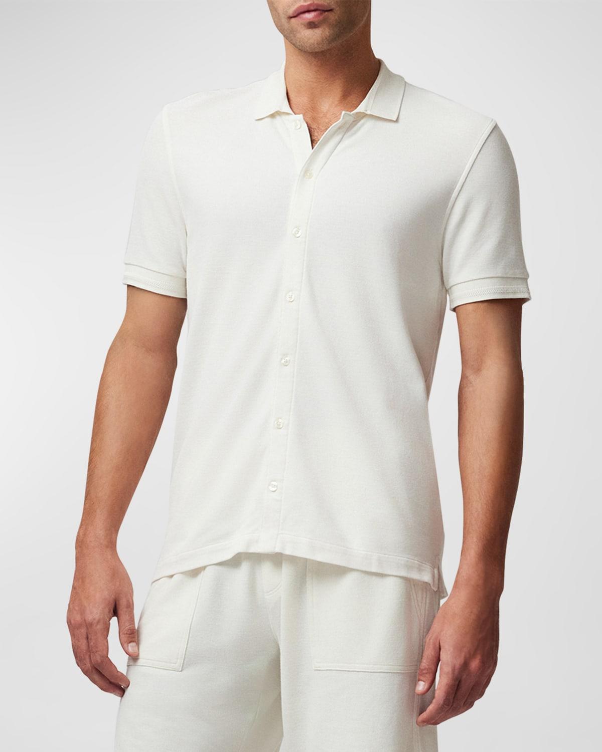 Mens Pique Button Front Shirt Product Image