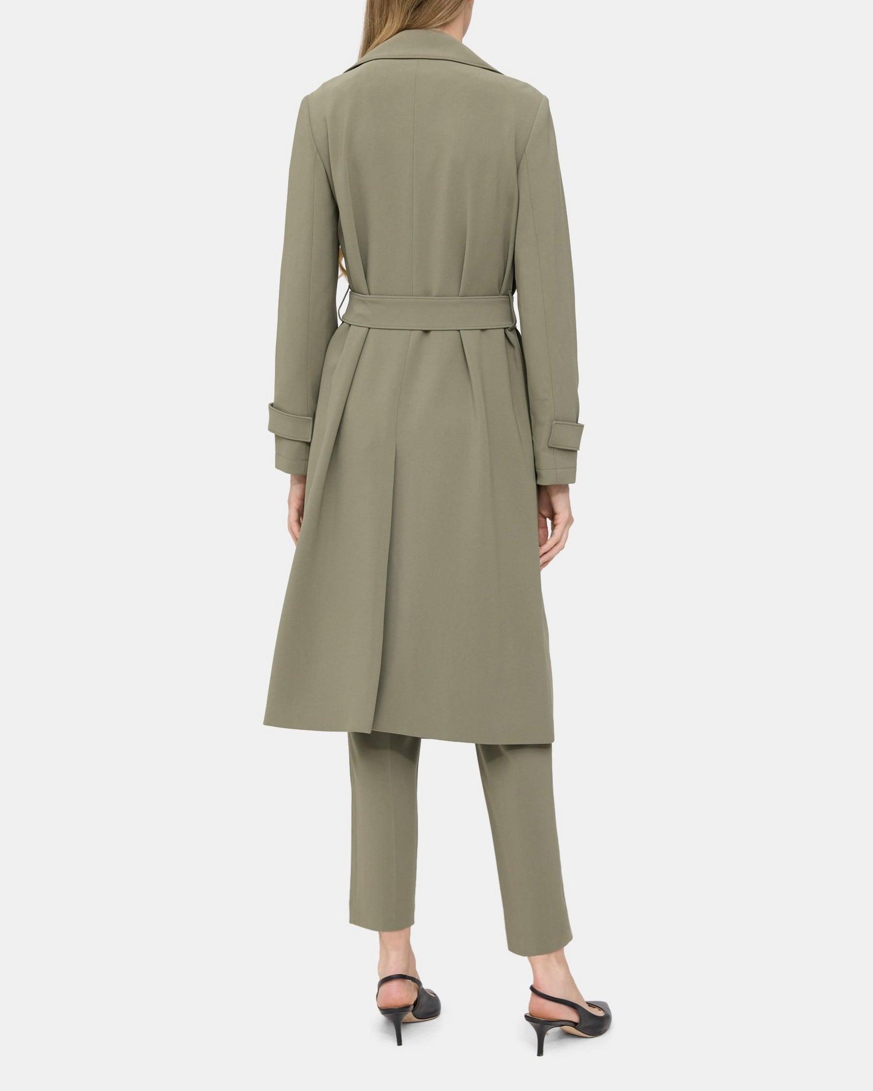 Relaxed Short Trench Coat in Crepe Product Image