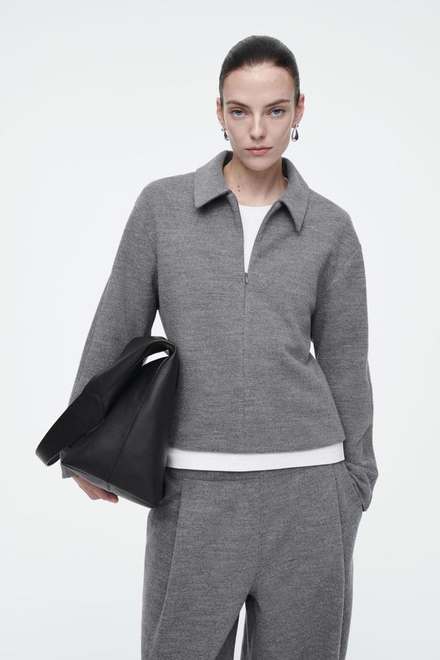 BOILED-WOOL ZIP-UP CARDIGAN Product Image