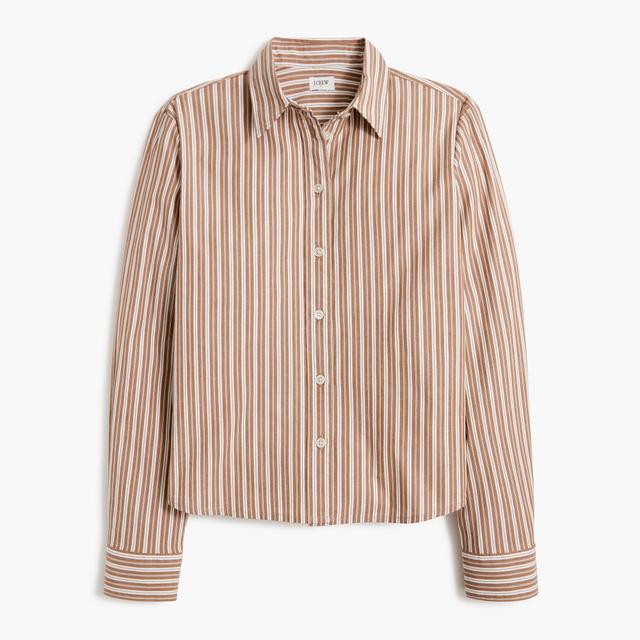 Striped cropped button-up shirt Product Image