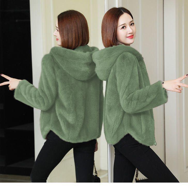 Plain Fluffy Zip Hoodie Product Image