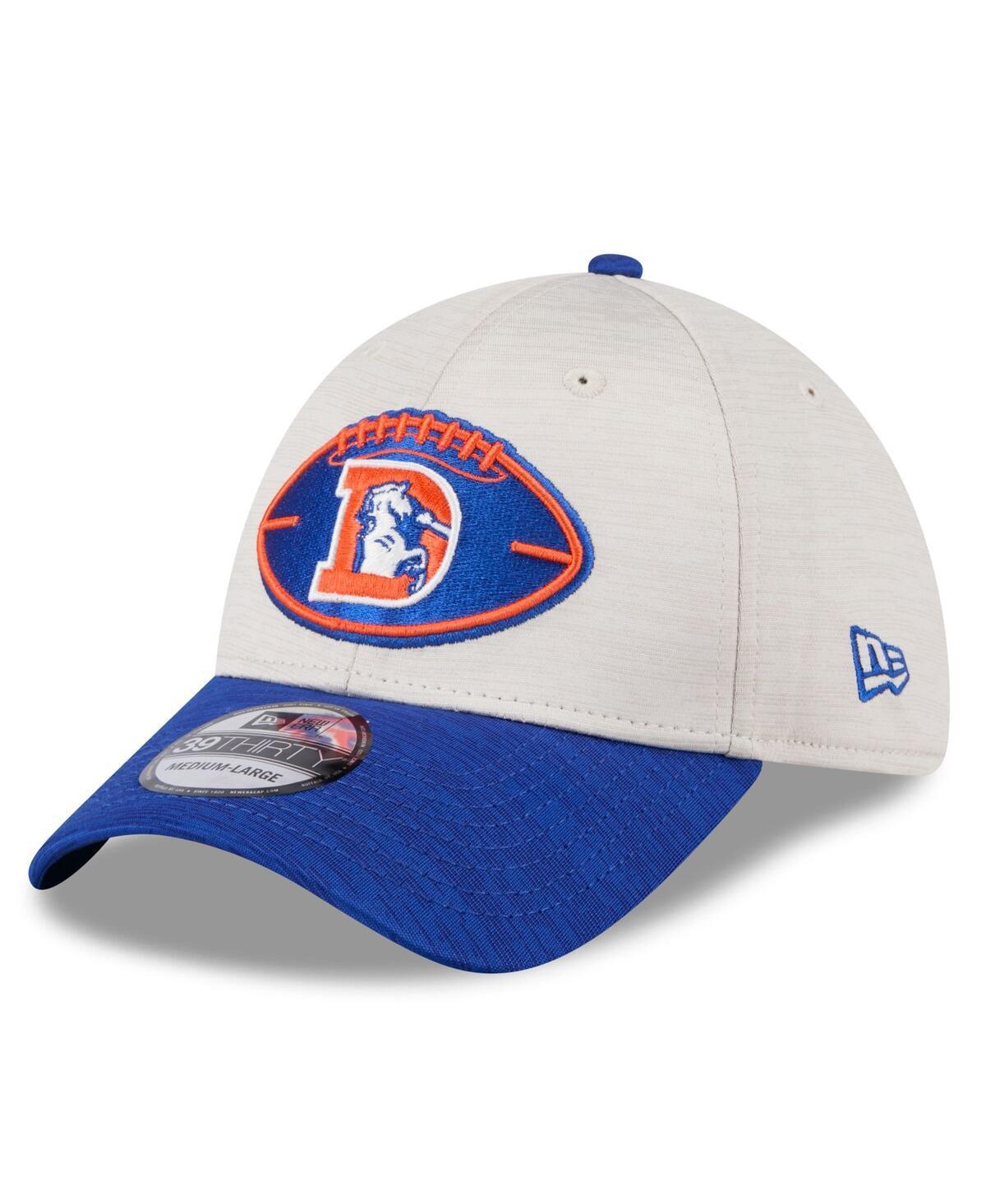 New Era Mens Stone Denver Broncos 2024 Sideline Historic 39THIRTY Flex Hat - Stone, Royal Product Image