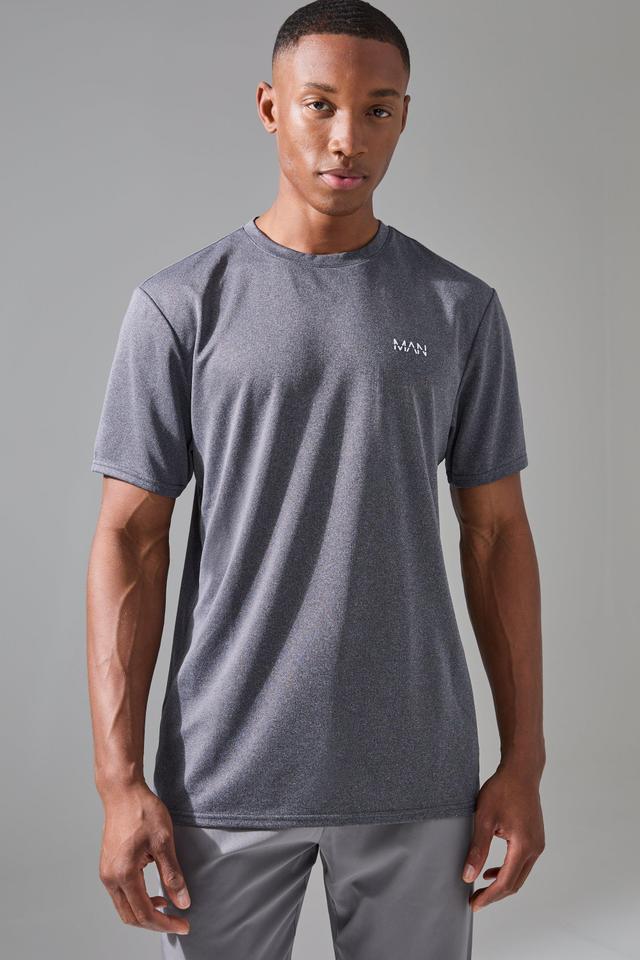 Man Active Marl Performance T-shirt | boohooMAN USA Product Image