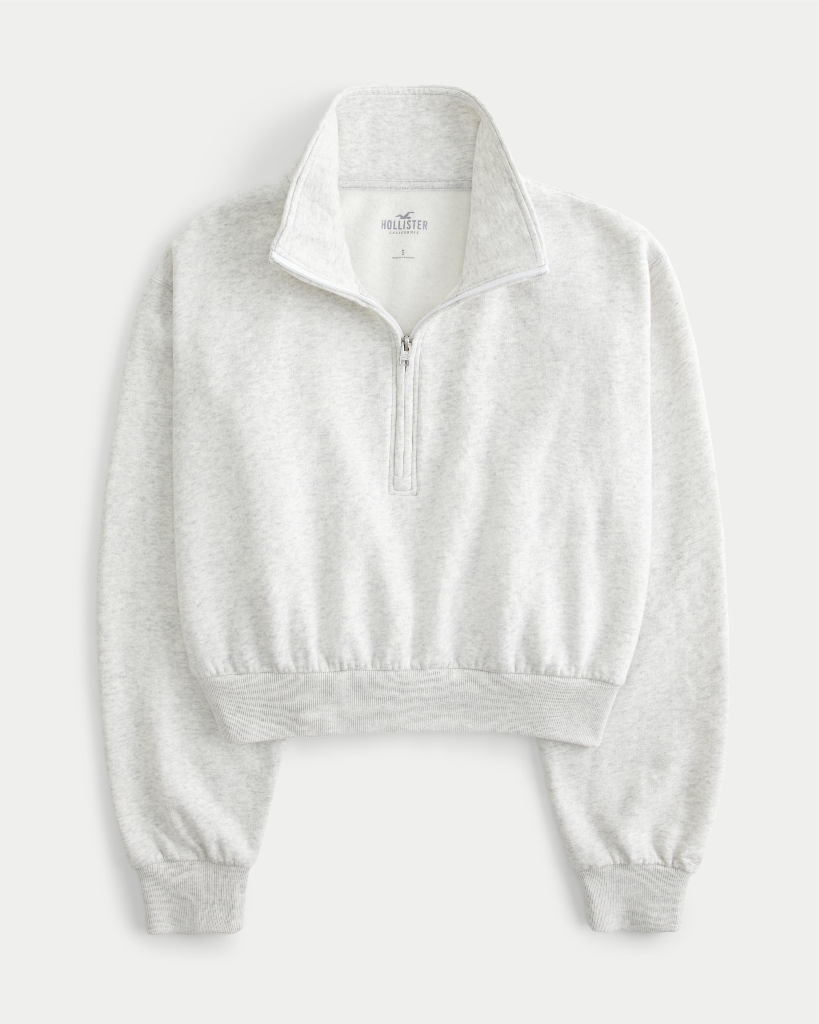 Hollister Feel Good Fleece Mini Half-Zip Sweatshirt Product Image