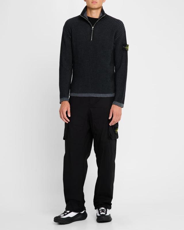 Men's Quarter-Zip Ribbed Sweater Product Image