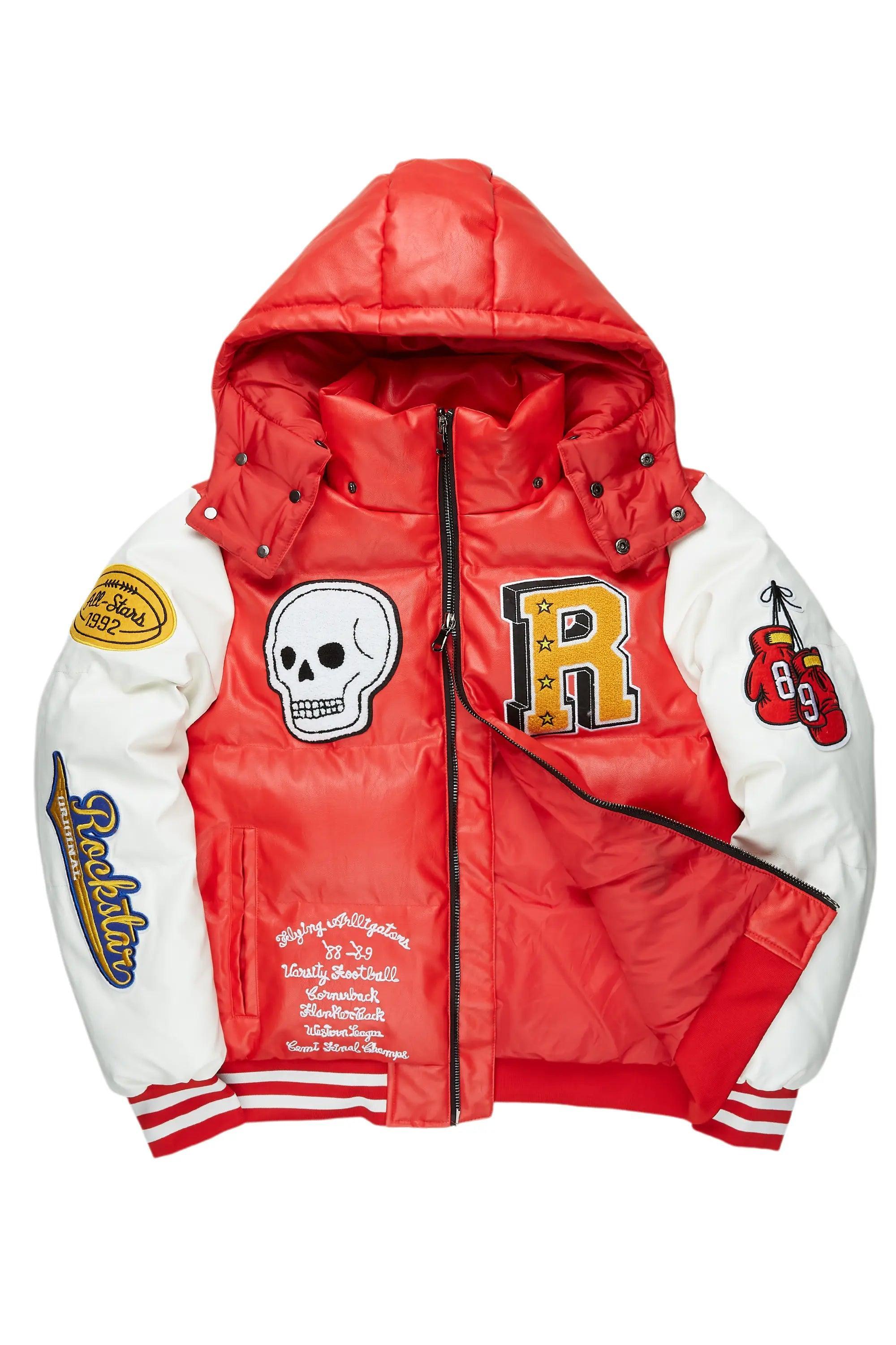 Eisen Red Puffer Jacket Male Product Image