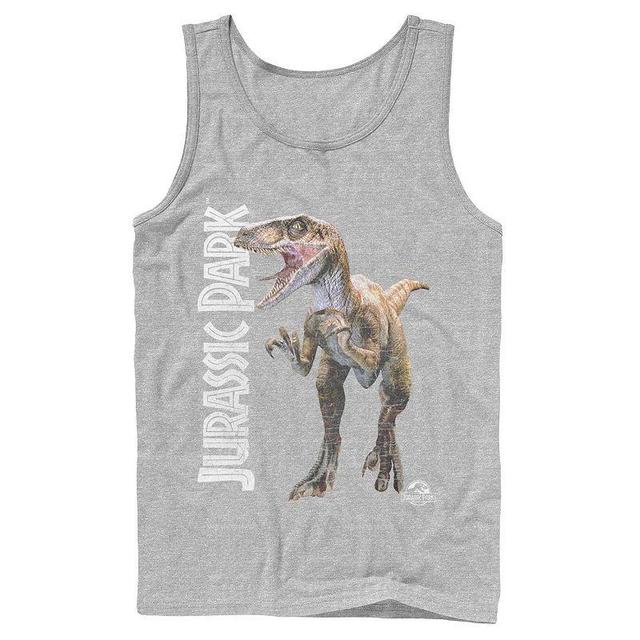 Mens Jurassic Park Velociraptor Full Body Tank Top Athletic Grey Product Image