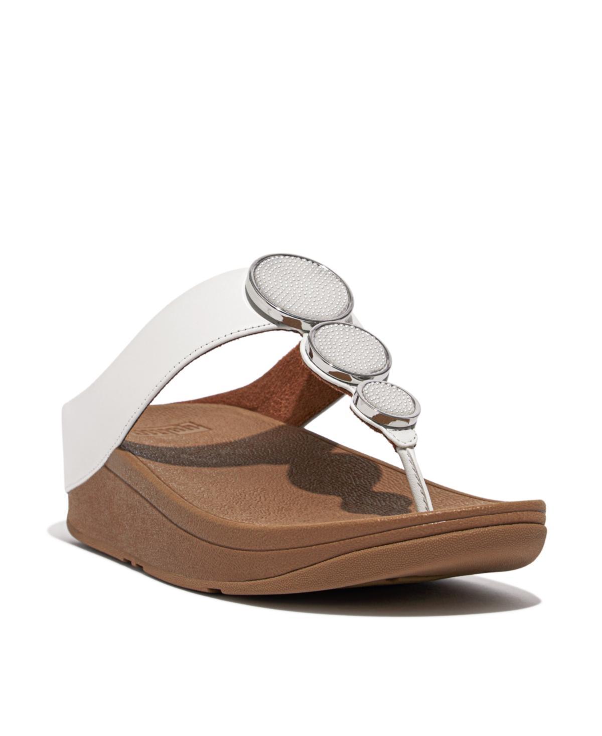 FitFlop Womens Halo Bead-Circle Leather Toe-Post Sandals Product Image