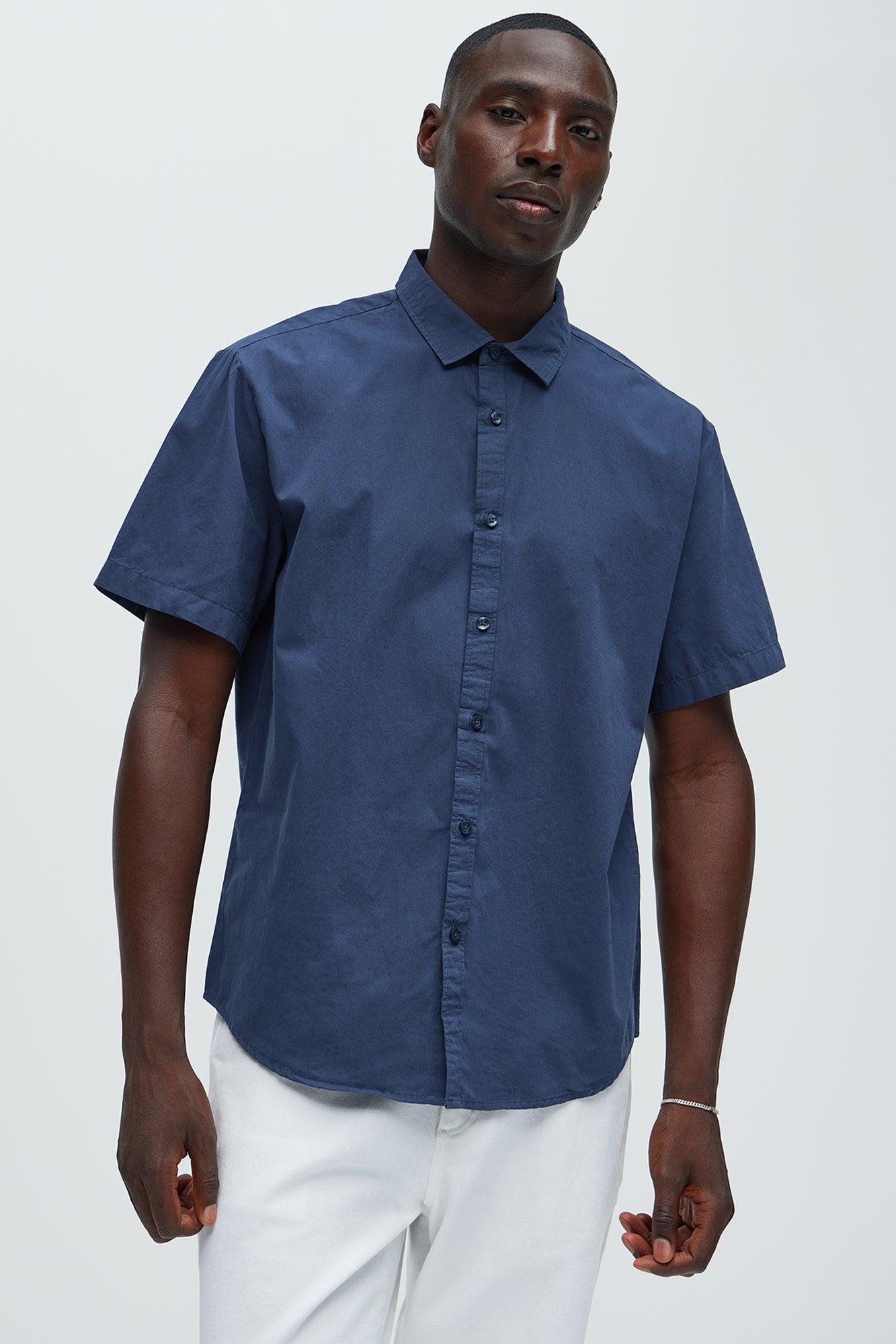 Ryland Short Sleeve Button Up Shirt - Navy Product Image