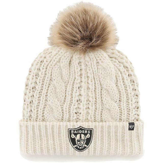 Womens 47 Cream Las Vegas Raiders Team Meeko Cuffed Knit Hat with Pom Product Image