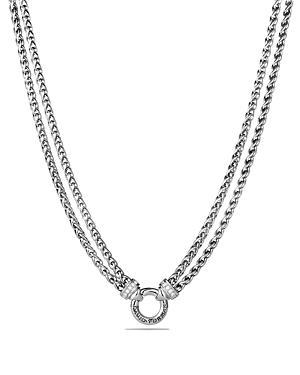 David Yurman Double Wheat Chain Necklace with Diamonds, 18 Product Image