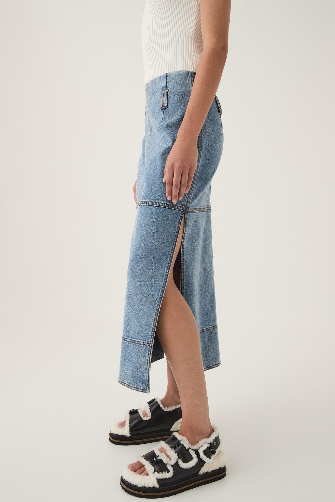 Outline Denim Midi Skirt Product Image