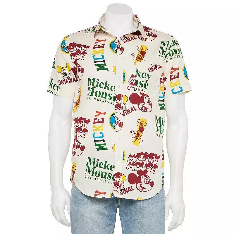 Disneys Mickey Mouse Mens Short Sleeve Button-Down Camp Shirt product image