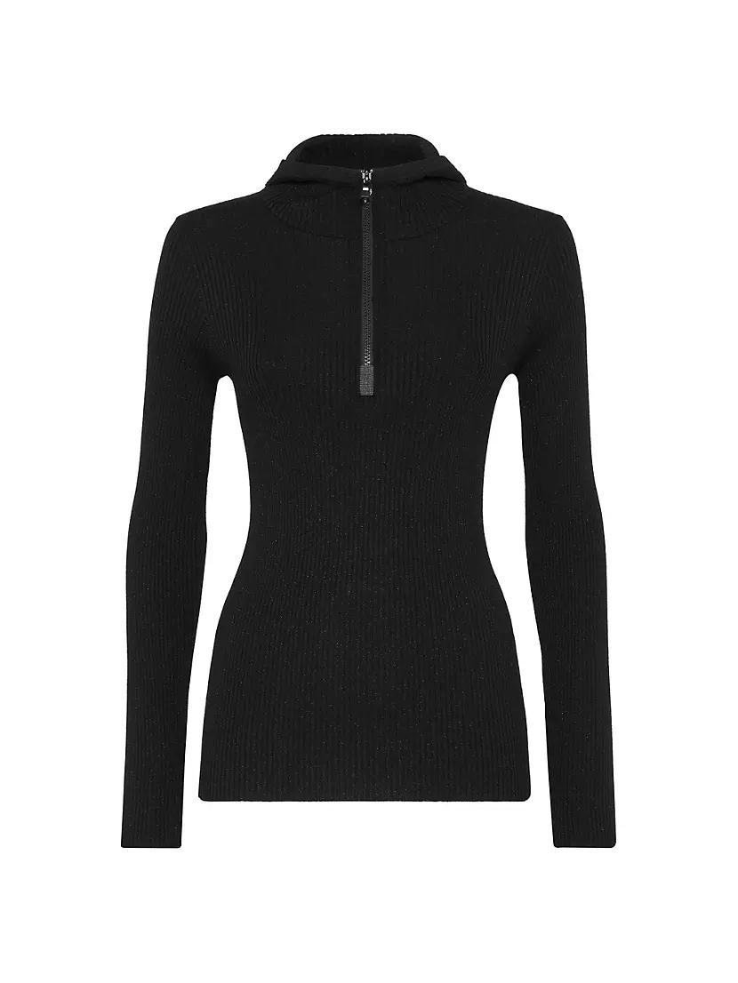 Sparkling Cashmere and Silk Lightweight Hooded Sweater product image