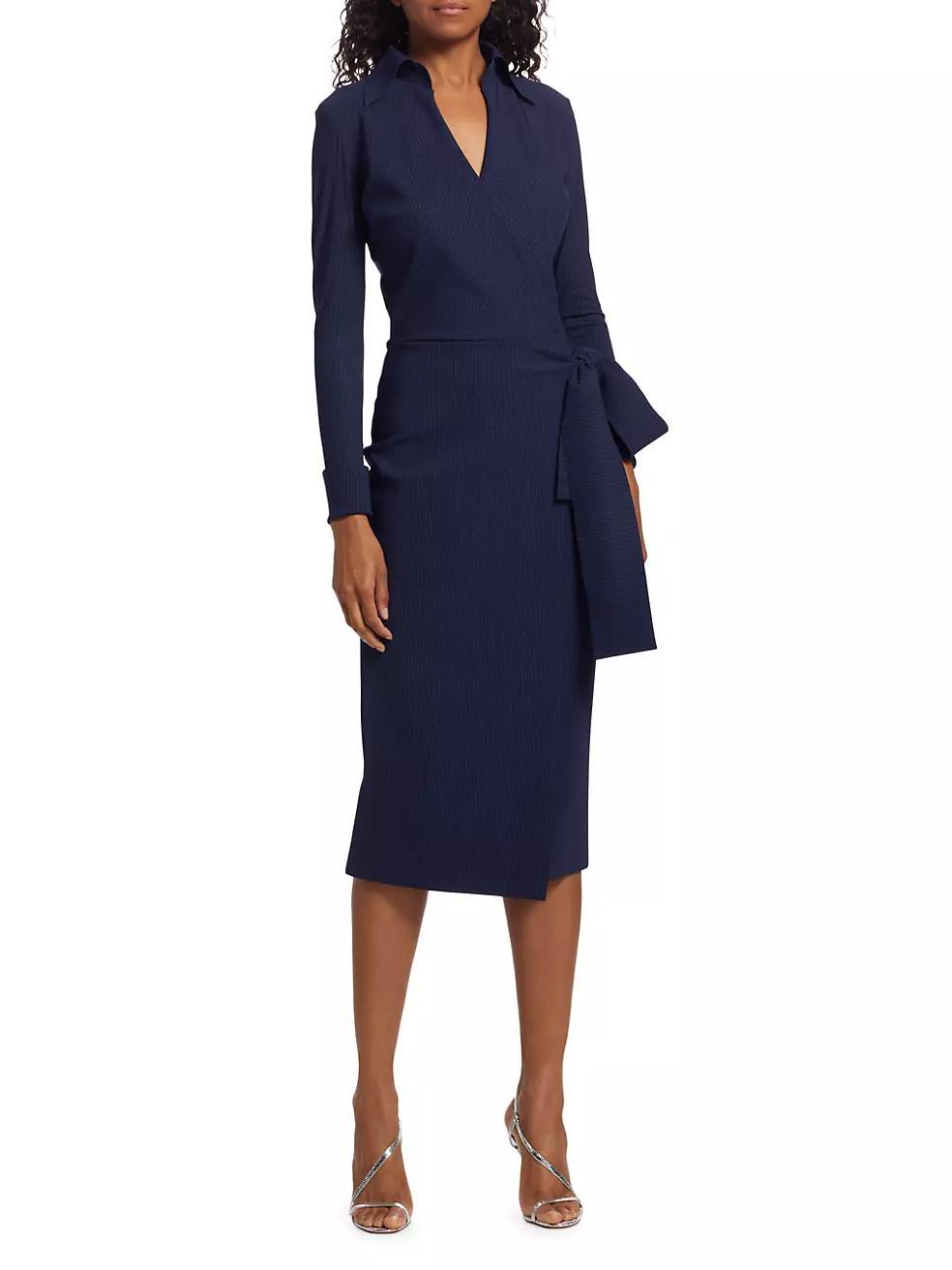 Kamala Pinstripe Midi-Dress Product Image