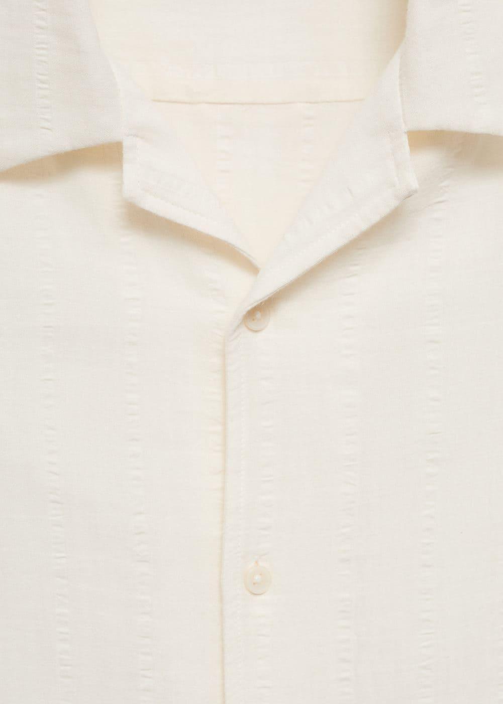 MANGO MAN - Regular fit seersucker cotton shirt off whiteMen Product Image