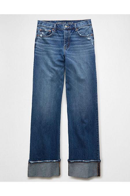 AE Stretch High-Waisted Stovepipe Cuffed Jean Women's Product Image