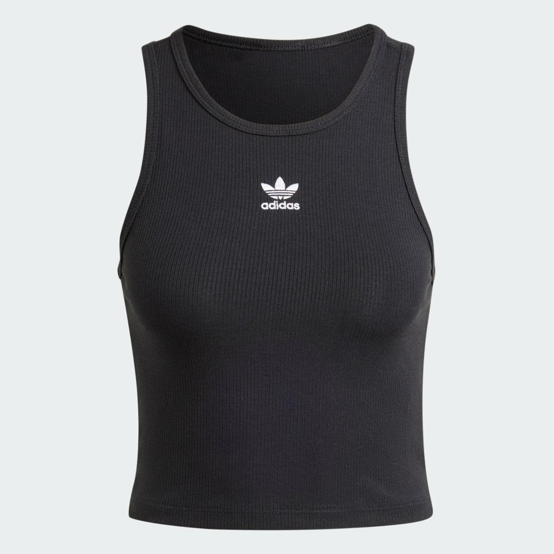 adidas Essentials Ribbed Tank Top Black S Womens Product Image