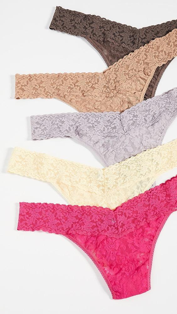 Hanky Panky Extended Size 5 Pack Signature Lace Thongs | Shopbop Product Image