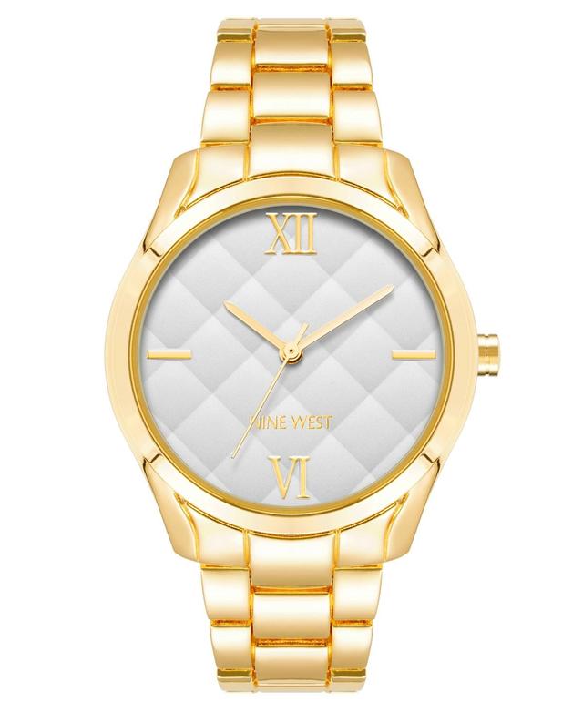 Nine West Womens Quartz Gold-Tone Alloy Link Bracelet Watch, 36mm - Silver-Tone, Gold-Tone Product Image