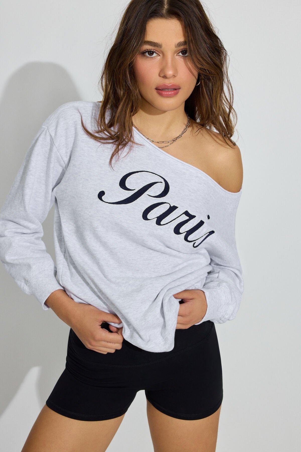 SoftTerry Off Shoulder Sweatshirt Product Image