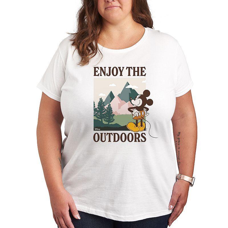 Disneys Mickey Mouse Plus Enjoy The Outdoors Graphic Tee, Womens Product Image