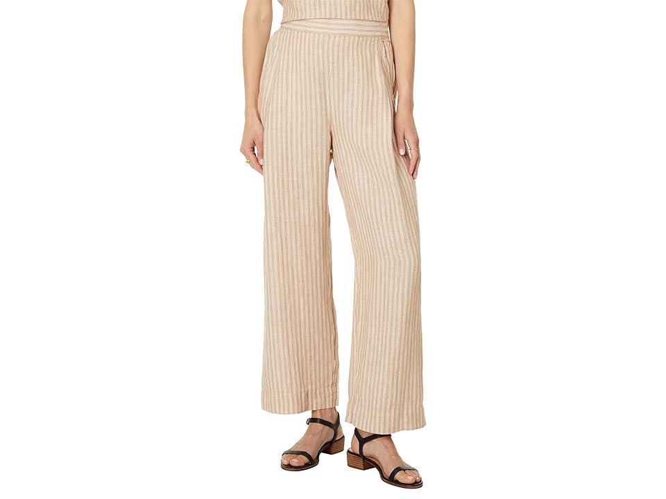 Madewell Pull-On Straight Crop Pants in Cotton-Linen Blend (Miso Stripe) Women's Dress Pants Product Image