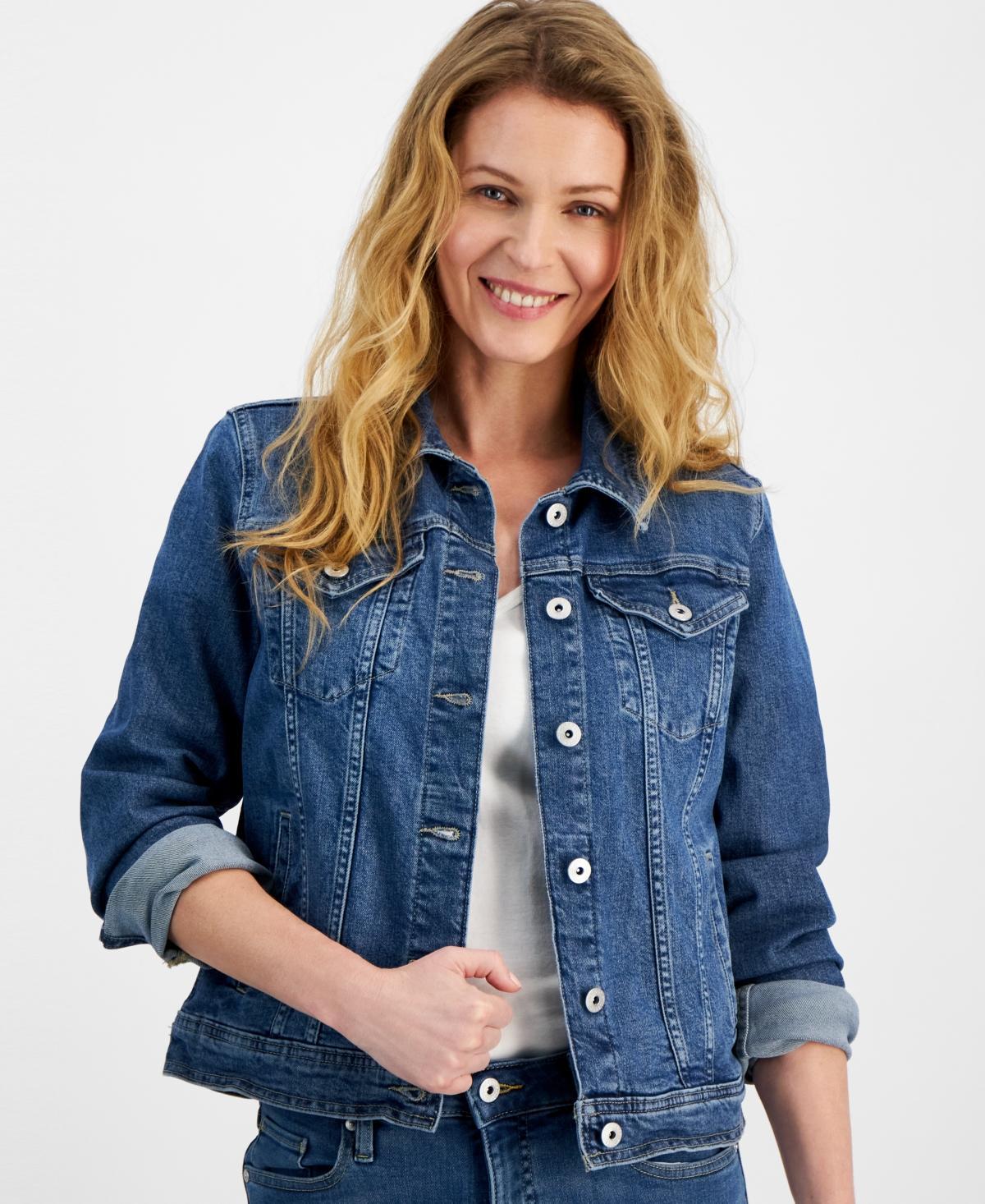 Style & Co Womens Classic Denim Jacket, Created for Macys Product Image