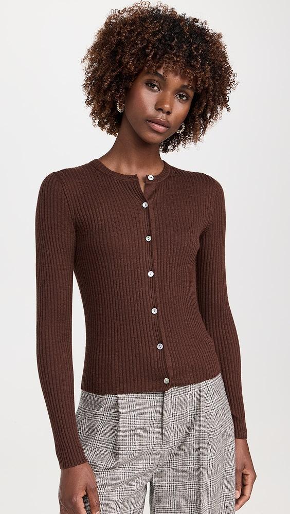 Vince Ribbed Snap Front Cardigan | Shopbop Product Image