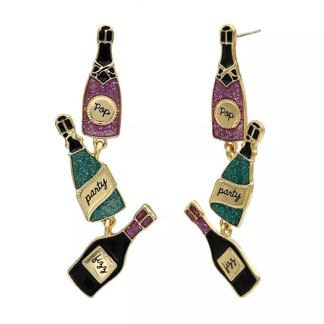 Celebrate Together Gold Tone Enamel Bottle Drop Earrings, Womens, Multi Product Image