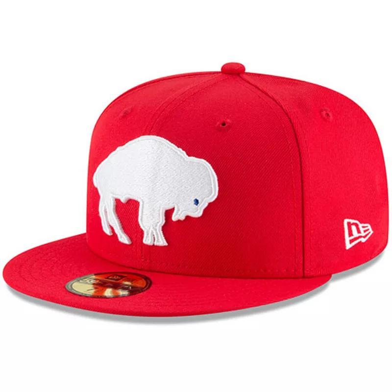 Mens New Era Red Buffalo Bills Omaha Throwback 59FIFTY Fitted Hat Product Image