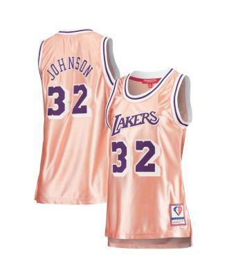 Womens Mitchell & Ness Magic Johnson Los Angeles Lakers 75th Anniversary Rose Gold 1984 Swingman Jersey Product Image