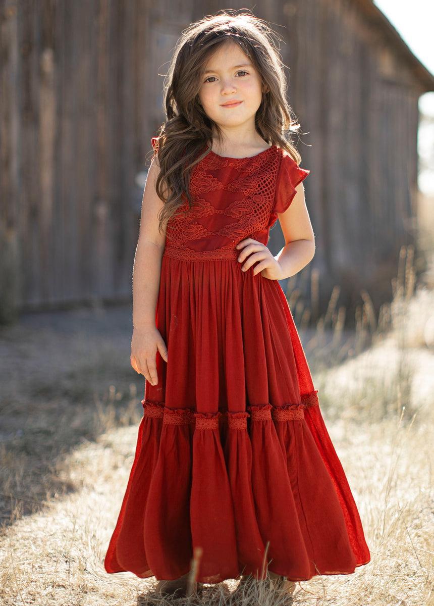 Viola Dress in Crimson Product Image