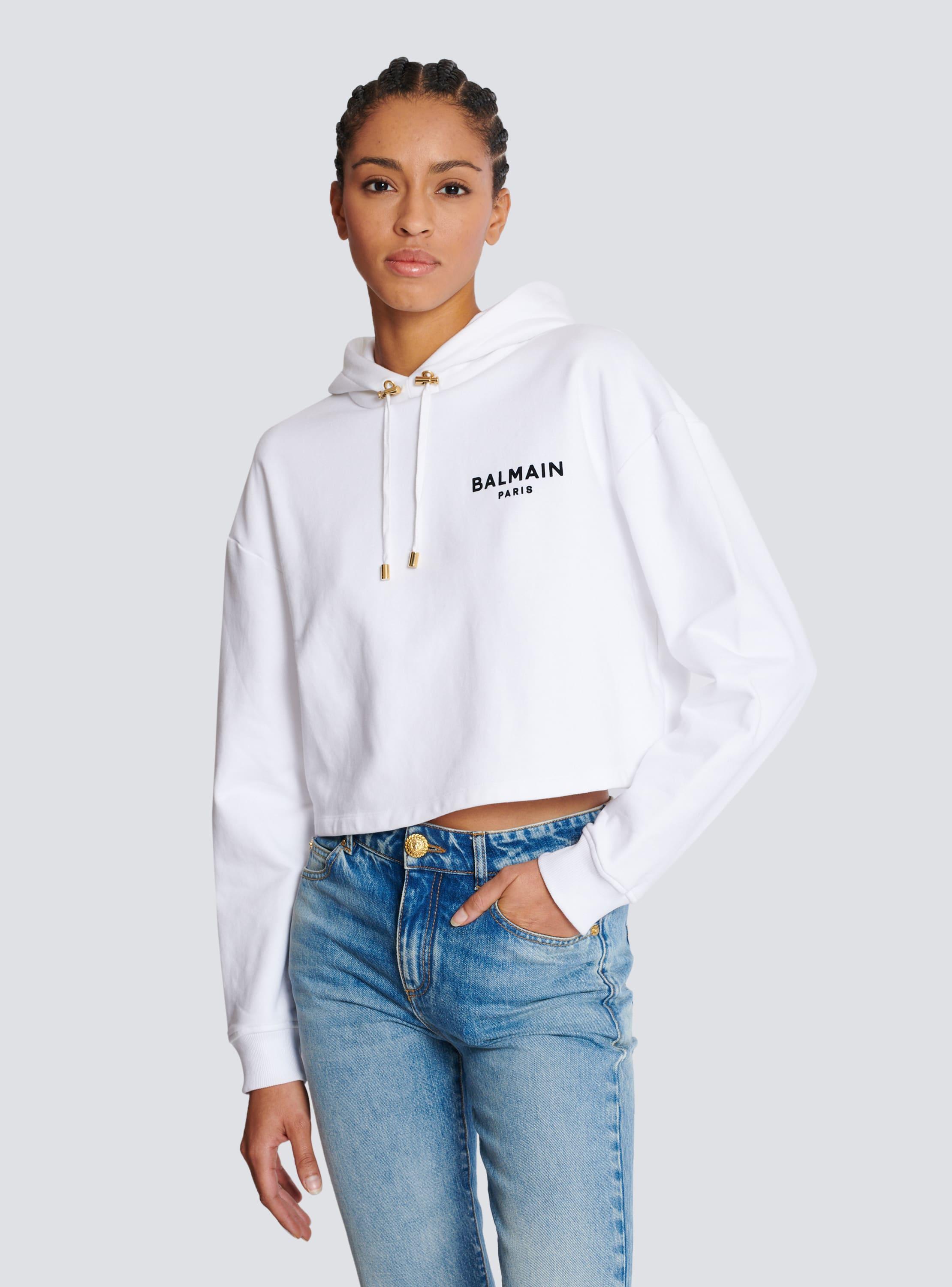 Flocked Balmain Paris hoodie Product Image