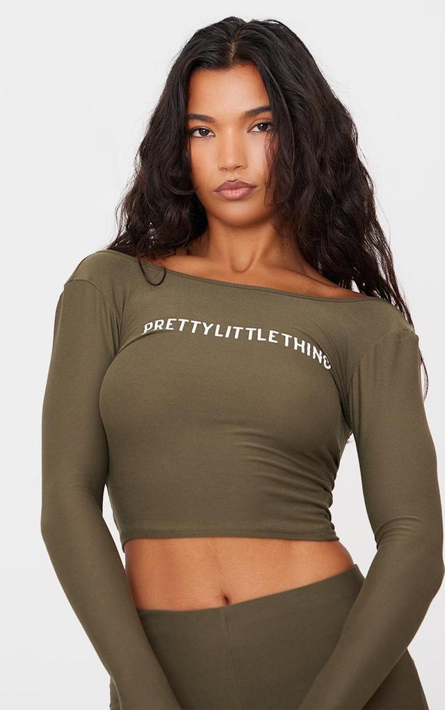 Khaki Cotton Long Sleeve Top Product Image