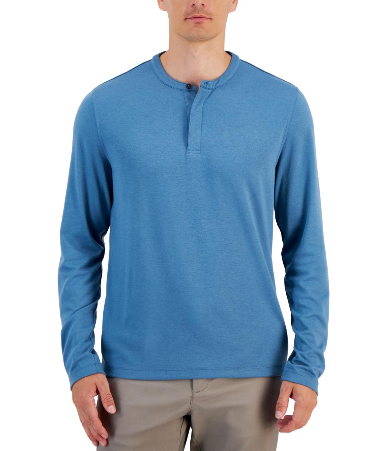 Alfani Mens Alfatech Solid Henley, Created for Macys Product Image