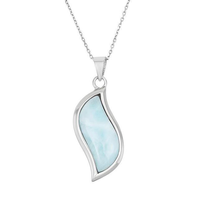 Larimar Sterling Silver Pendant Necklace, Womens Blue Product Image