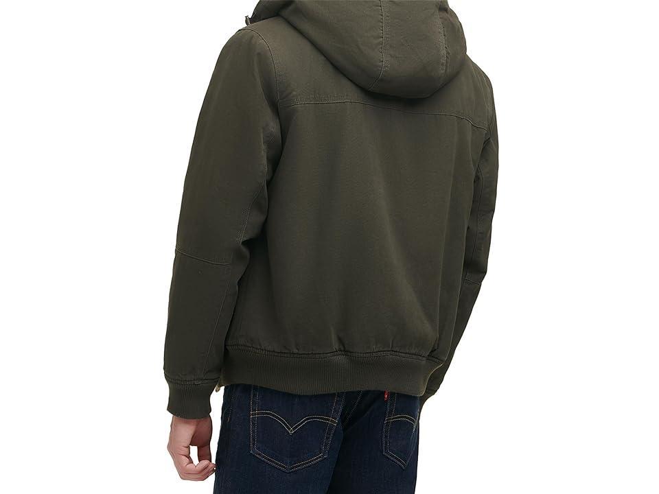 Levi's(r) Cotton Canvas Hooded Utility Jacket with Sherpa Lining Men's Clothing Product Image