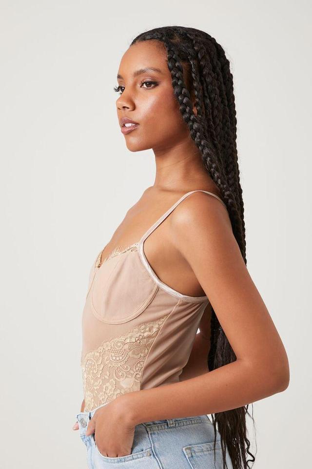 Eyelash Lace Bustier Bodysuit | Forever 21 Product Image