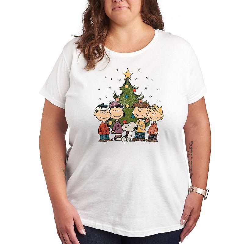 Womens Peanuts Christmas Group Graphic Tee, Girls Product Image